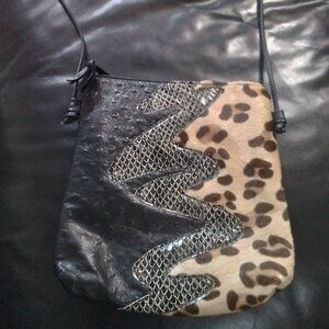 OHH! Ashley Genuine Leather Animal Print Crossbody